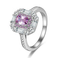 925 Sterling Silver Simulated Diamond Engagement Ring Prong Setting Rhodium Plated Trendy Gift Party Wedding Jewelry for Women