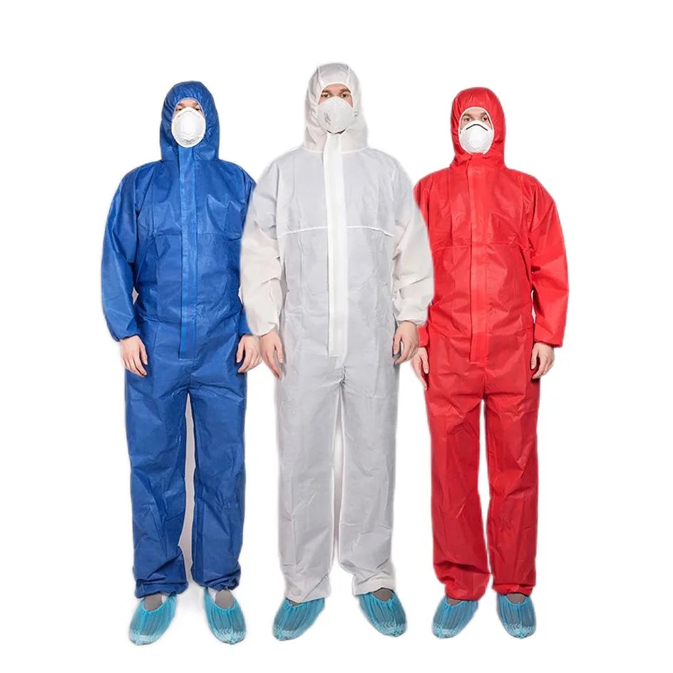 55gsm Double Zip Industry Construction Safety Work Custom PPE Type 5/6 SMS Disposable Coverall