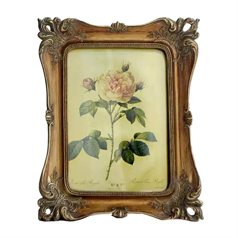 High Quality 5x7 European-Style Vintage Photo Frame Antique Resin Wall Decorative Picture Frame Glass Frame for Home Decor