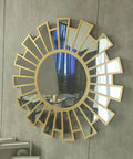 65CM Simple Style Bathroom Circle Framed Wall Mirrors Durable Using Generous Decor Natural Color Wall Mirror for Living Room