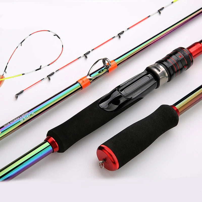 YOUME Carbon Fiber Spinning Fishing Rod 1.3m 1.5m 1.8m 2.1m Carbon Lure Rod 2 Sections 5-13g for Boat Raft  Rods