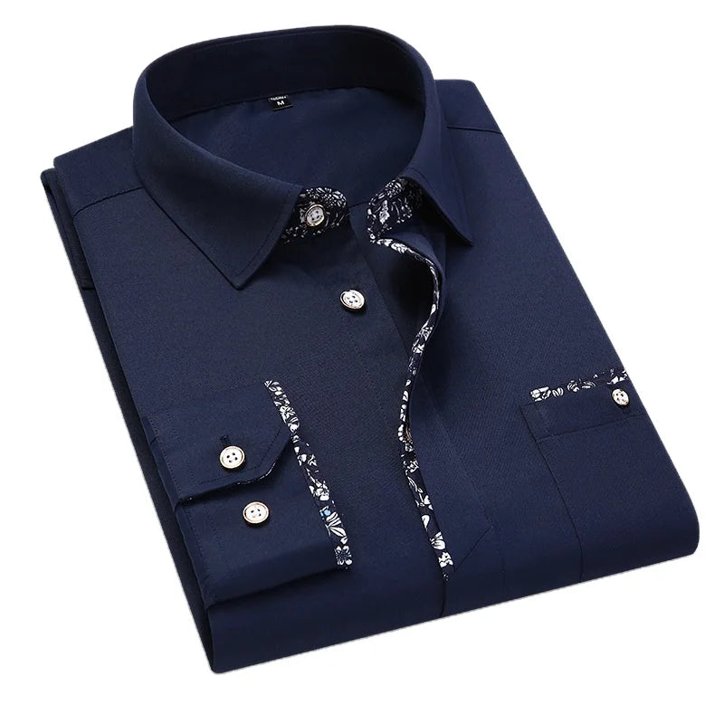 Autumn New Men's Long Sleeve Trend New Shirts Slim Shirts