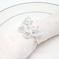 Wholesale Luxury Silver Rhinestone Napkin Ring Insect Butterfly Napkin Holder Wedding Parties Metal Table Feature New Model
