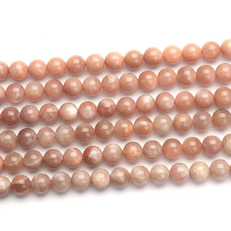 AAA Wholesale Real Round Smooth Orange Sunstone Loose Bead Strand for DIY JEWELRY Making