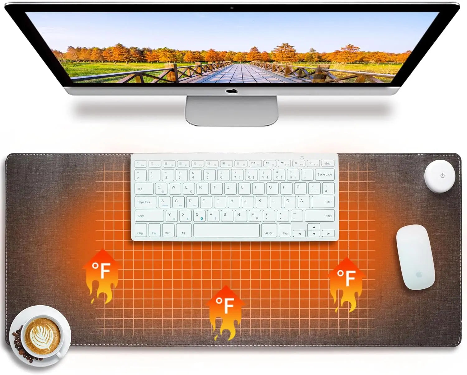 Extra Large Heated Desk Mat  Adjustable Warm Workspace Pad for Office Gaming & Home Use