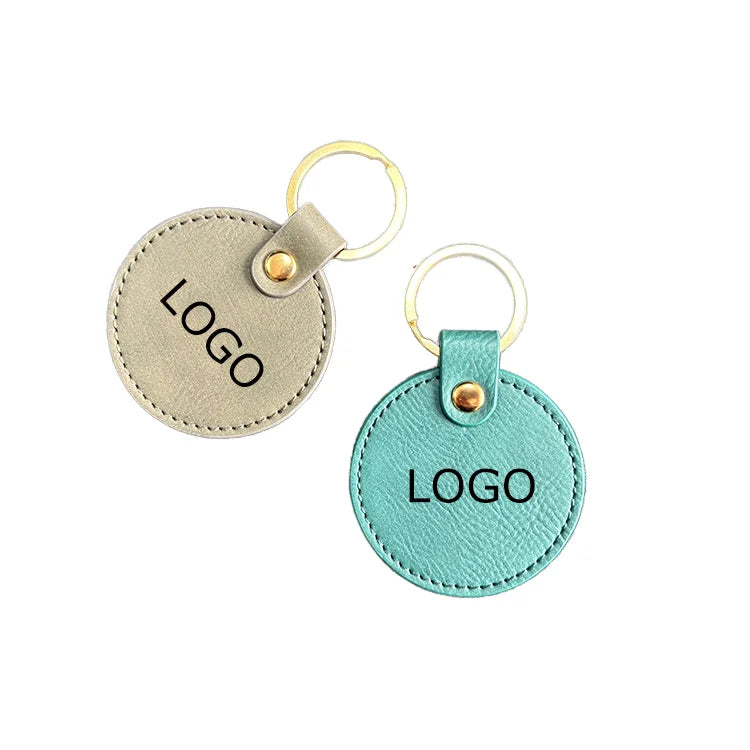 Heart-Shaped Leather Keychain Bag with Stainless Steel Pendant and Letterpress Printing for Business Decorative Packaging