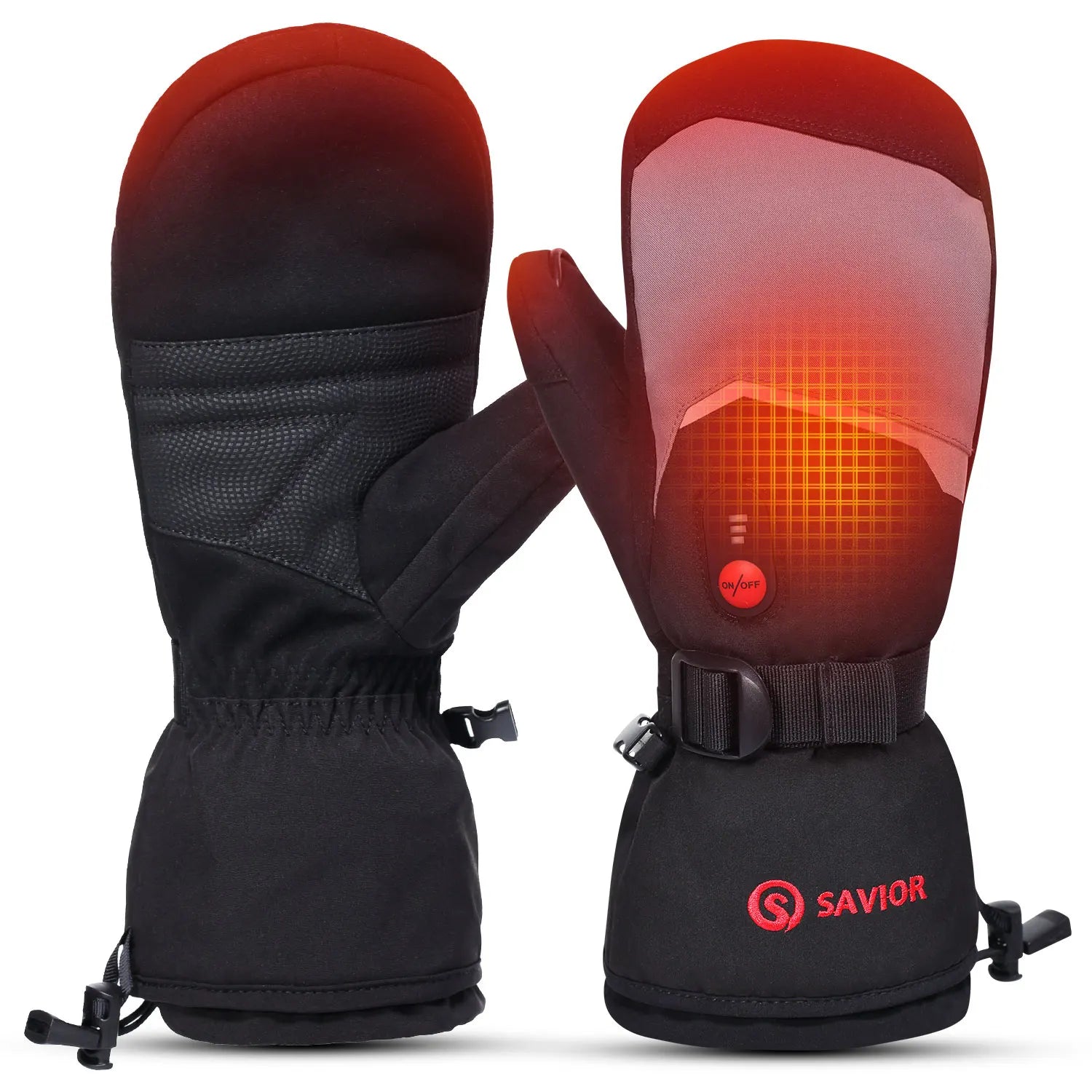 SAVIOR Winter Warm 3 Levels Temperature Control Electrical Battery Heated Gloves Mittens