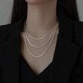 40cm/45cm/50cm Solid S925 Sterling Silver Simple Gypsophila Cauliflower Chain Single Chain Necklace