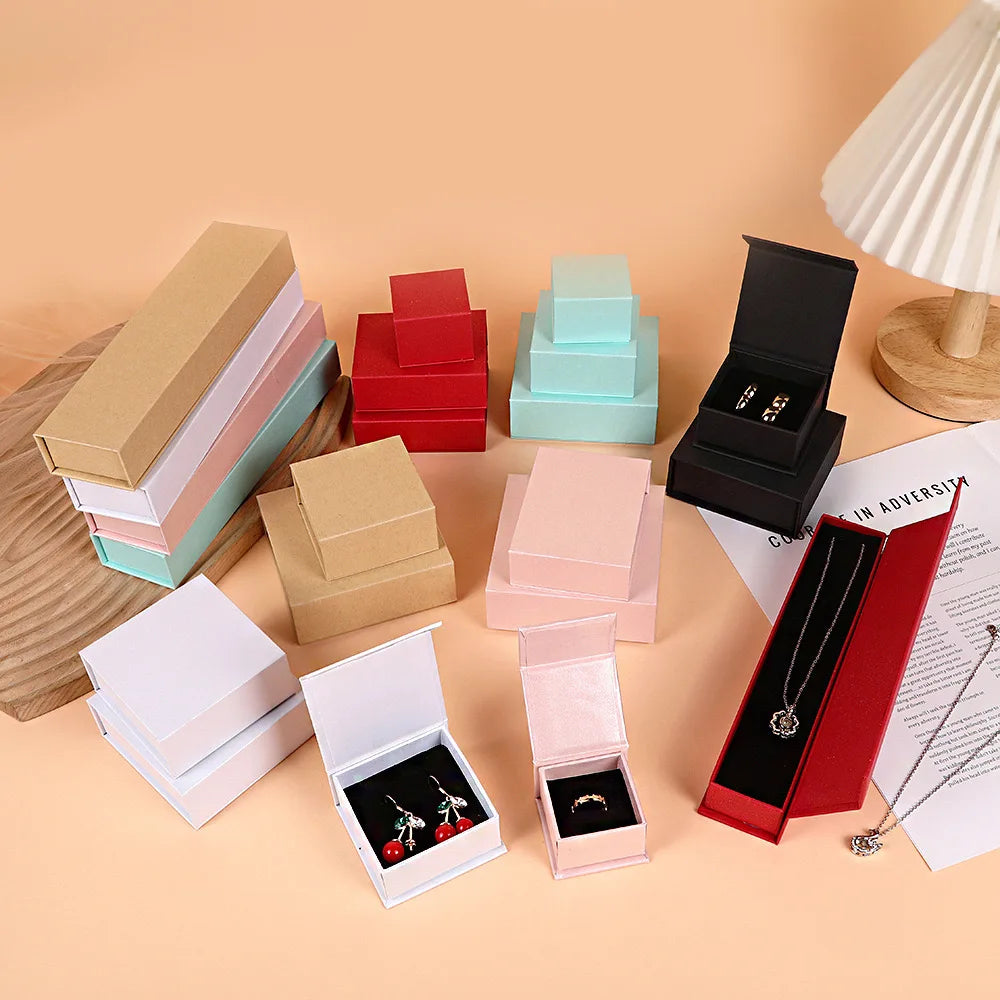 Custom Printing Logo Magnetic Closure Jewelry Packaging Box Luxury Gift Paper Box Rigid Jewelry
