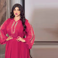 Islamic Muslim Arrival Stylish V-Neck Sequin Design Loose Sleeves Long Dress Solid Color Abaya Dubai Turkey