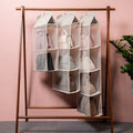 4 Tier Bag Hanging Organizer Storage Bag Folding Hanging Bag Large Capacity Handbag Organizer for Closet