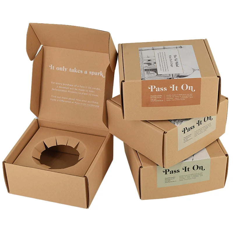 Custom Logo Corrugated Cardboard Protective Shipping Box with Paper Liner for Cosmetic Perfume Candle Honey Pot Glass Jar