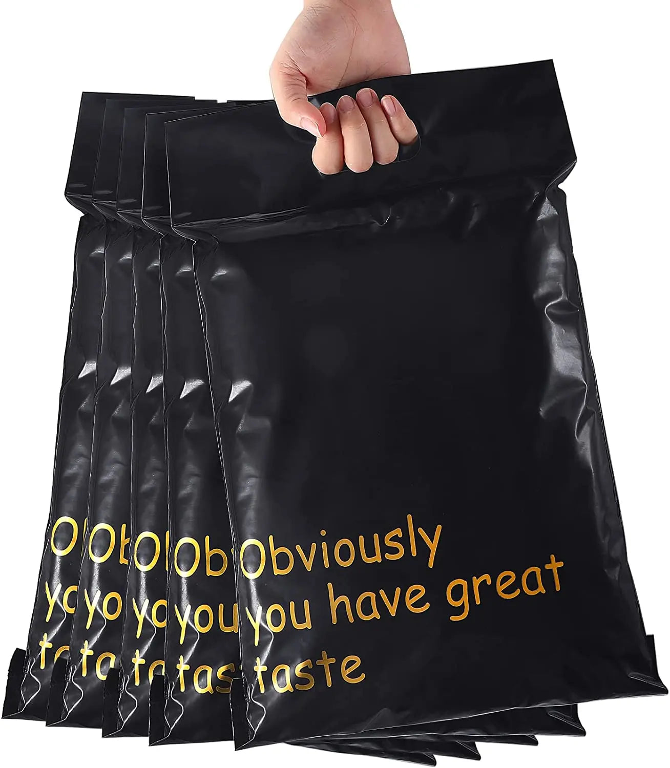 GDCX Poly Polyethylene Mailer Bags Large Matte Black Customizable Waterproof Eco-friendly Non-toxic Handle Design Shoes Socks