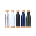 Custom Logo Double Wall Wooden Cap Tea Thermos Stainless Steel Vacuum Insulated Flask