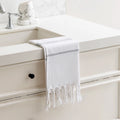 Factory Wholesale Compressed Disposable Cotton Turkish Striped Fringed Hand Towel Multi-Purpose Christmas Bathroom Towel