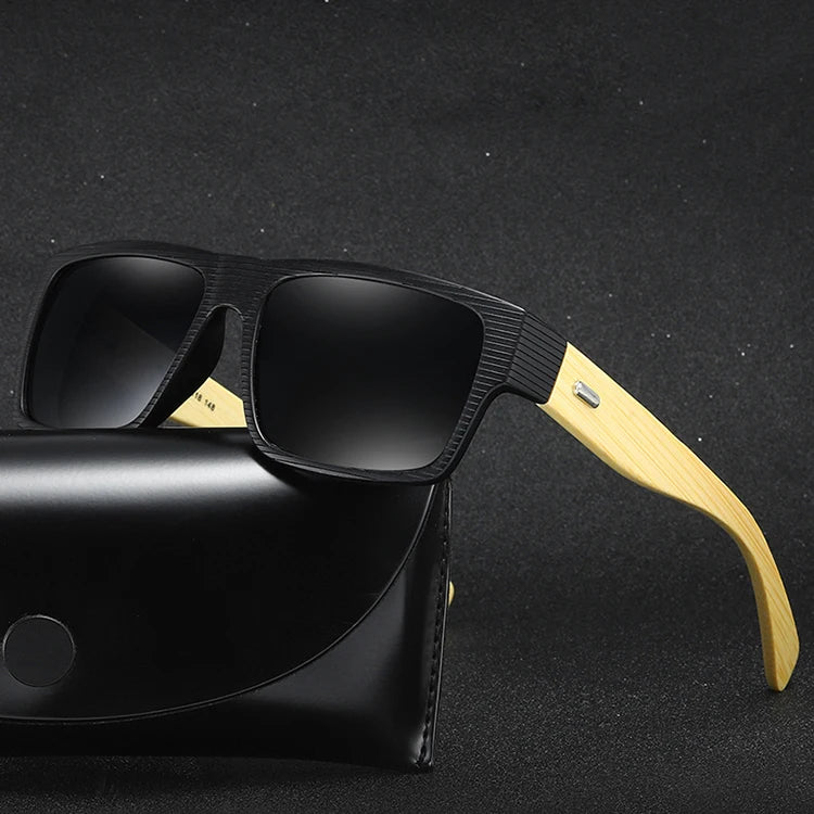 Fit Over Wholesale Vendors Sunglasses Uv400 Handmade Tac Polarized Oversized Square Plastic Frame Sun Glasses Bambu