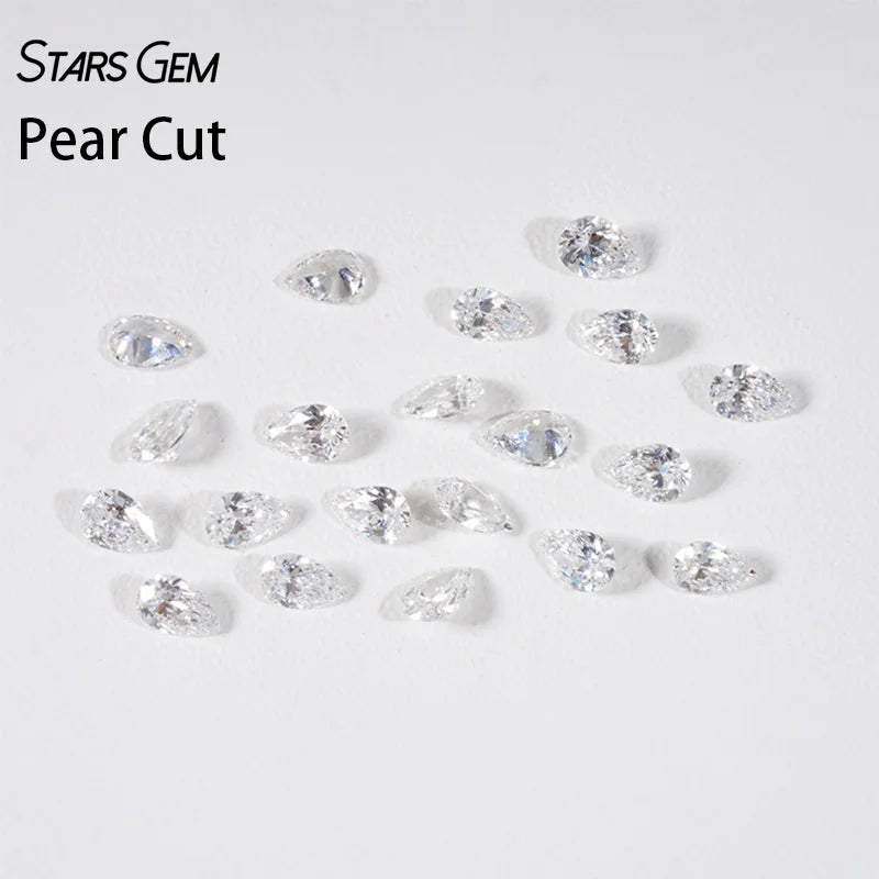 HPHT Lab Grown Pear Cut Diamond Loose Gemstone for Jewelry Setting Calibrated Size