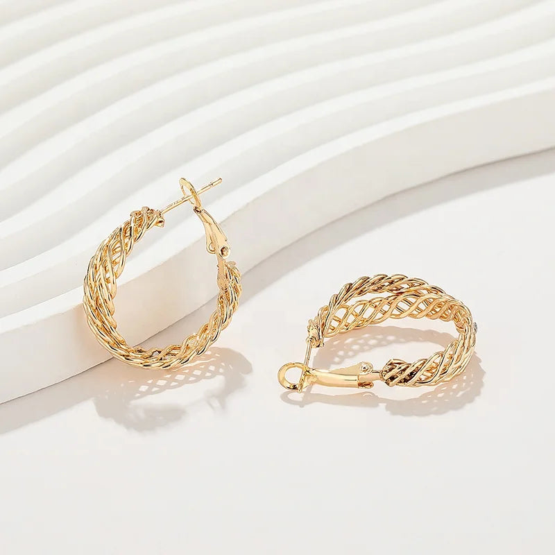 Hengdian Exquisite Drop Oil Copper Alloy Zircon Hanging Stud Hoop Earrings Wholesale Fashion Jewelry for Women