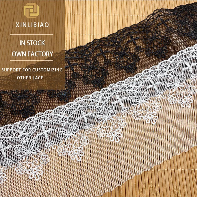 Lolita Butterfly Cross Polyester Lace Mesh Net Tulle Embroidery Lace for Clothing & Accessories for Shoes & Bags
