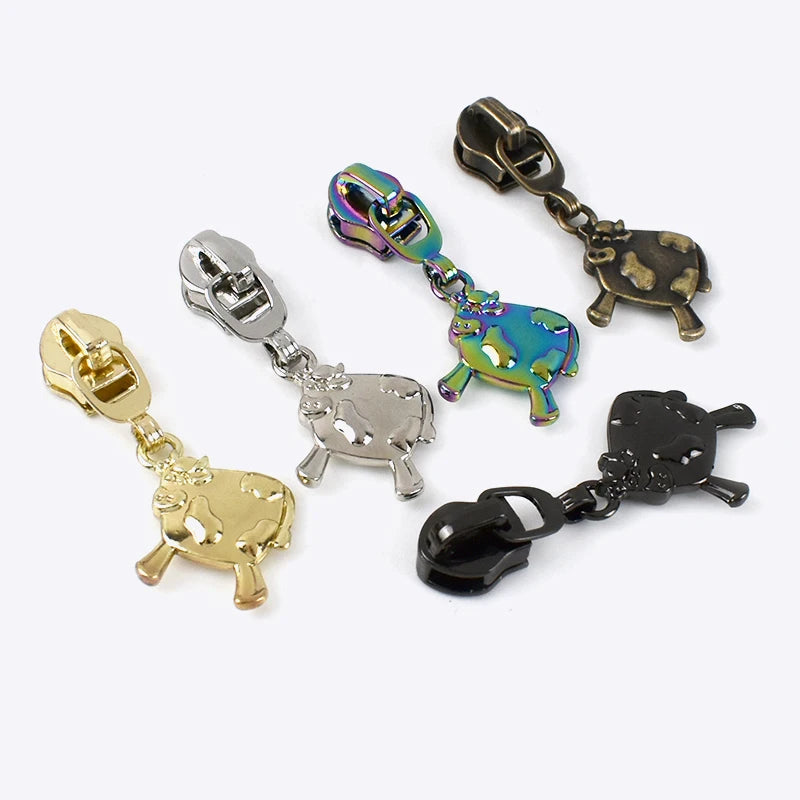 Meetee ZT912 5# Pull Head for Nylon Zipper Jacket Repair Sewing Accessories Alloy Calf Pendant Zipper Slider
