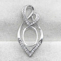Sterling Silver 9*12mm Semi Mount Pendant Empty Frame Blank Support Setting S925 Base Holder Without Center Stone for DIY Inlay