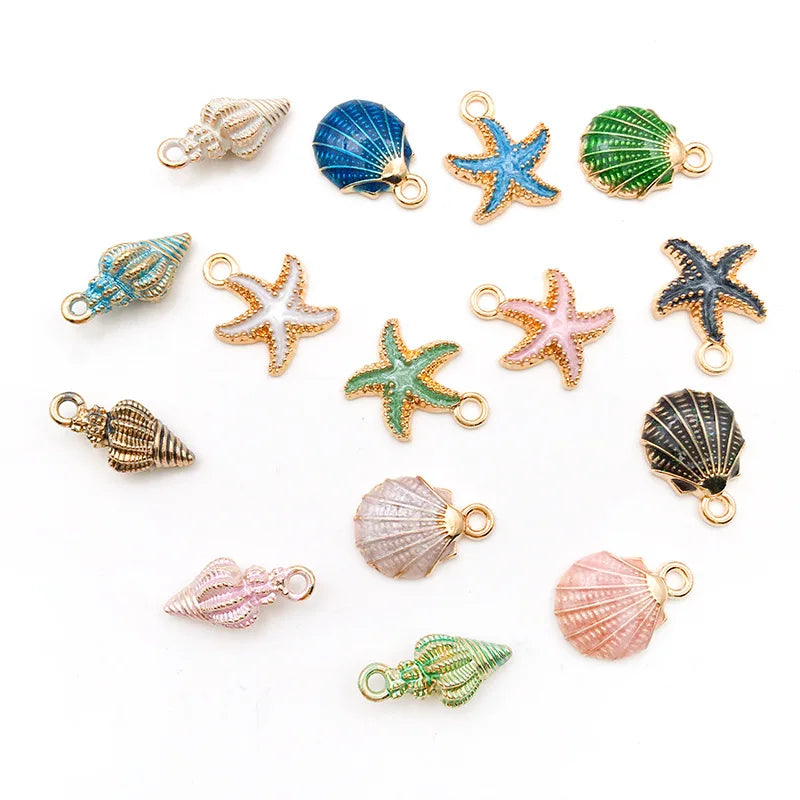 AA00760 Findings for Making Necklace Bracelet Starfish Conch Pendant Diy Ornaments Accessories