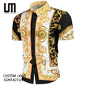 Liu Ming New Design 2024 Summer Men Clothing Casual Banquet 3D Printed Short Sleeve T Shirt