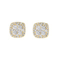 E090 10mm*10mm Brass Setting Zircon Stud Earrings Women Fashion Jewelry