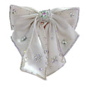 New Bow Ribbon Spring Clip Premium Summer Headwear Hairpin Influencers Hairpin Crystal