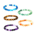Crystal Healing Natural Amethyst Stone Agate Bracelet 4mm 6mm 8mm Elastic Stone Bead Bracelet