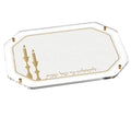 Judaica Leatherite and Lucite Hadlakas Neiros Tray