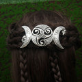 Gothic Mysterious Witch Star Triple Moon Hair Clip Women Hair Style Decoration Accessories