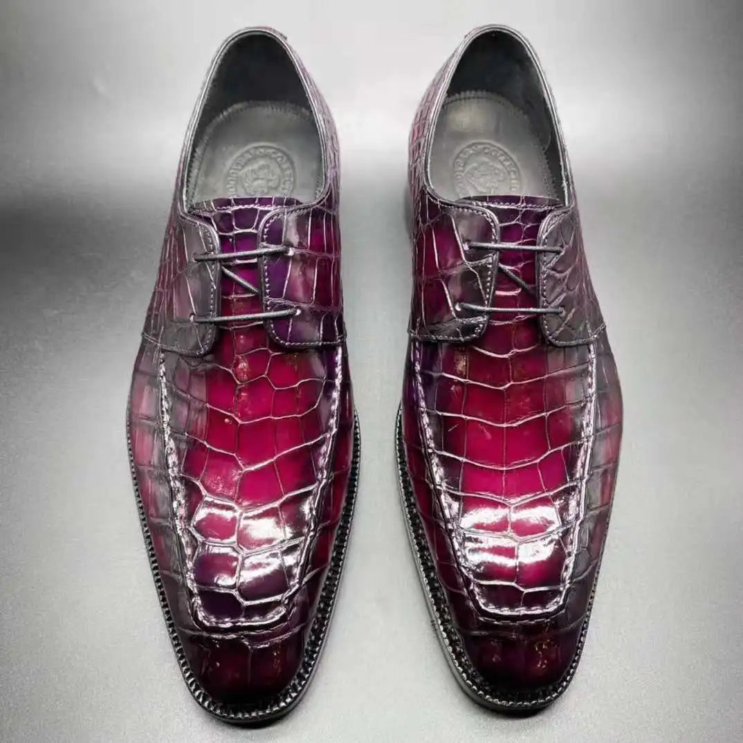 Goodyear Luxury Men's Moccasin Oxford Business Shoes Patchwork Lace-Up Closure Breathable Comfort Elegant Dress Shoes