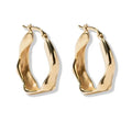 Gemnel Dainly Wear 18k Gold Plated Twisted Chunky Hoop Statement Organic Earrings Women