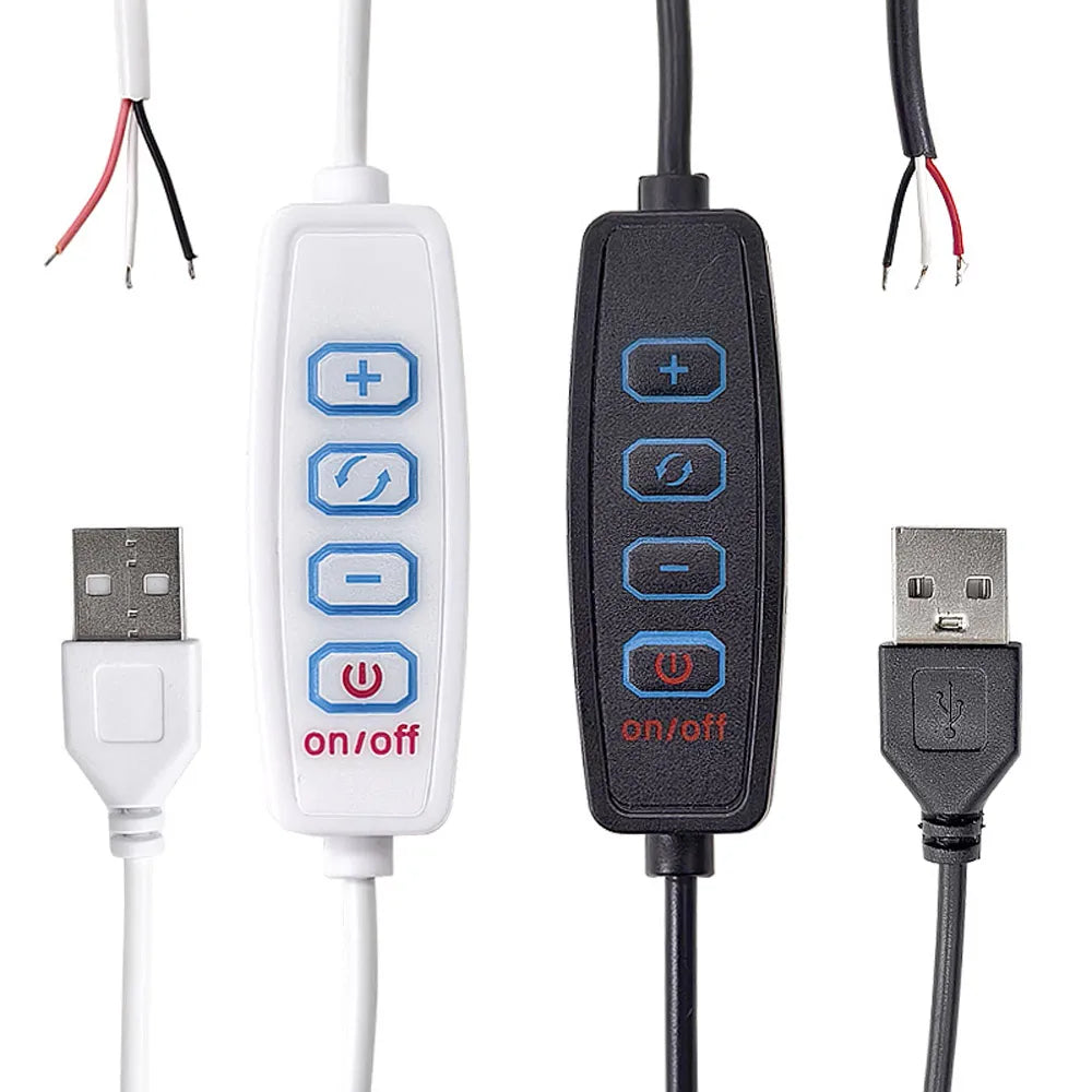 1m 1.5m 4-keys Two-color Temperature White Switch Cable Art Frame Night Light Usb Dimming Cable