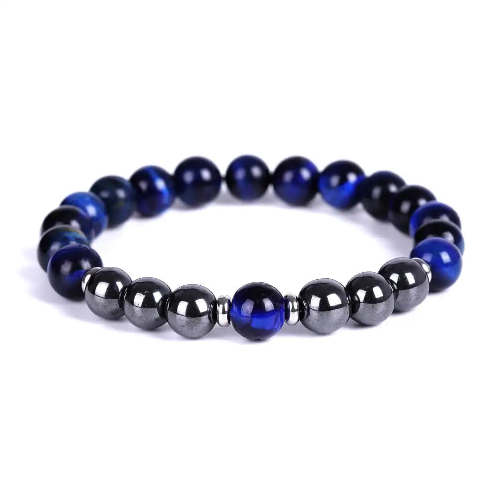 2022 New Design Green Agate Hematite Magnetic Beaded Stone Bracelet Healing Crystal Energy Unisex Couple Fashion Jewelry