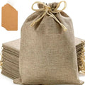 17*23cm Custom Logo Printed Burlap Jute Eco-Friendly Gift Bags with Dot Pattern DIY Craft Bulk Wholesale for Christmas Party
