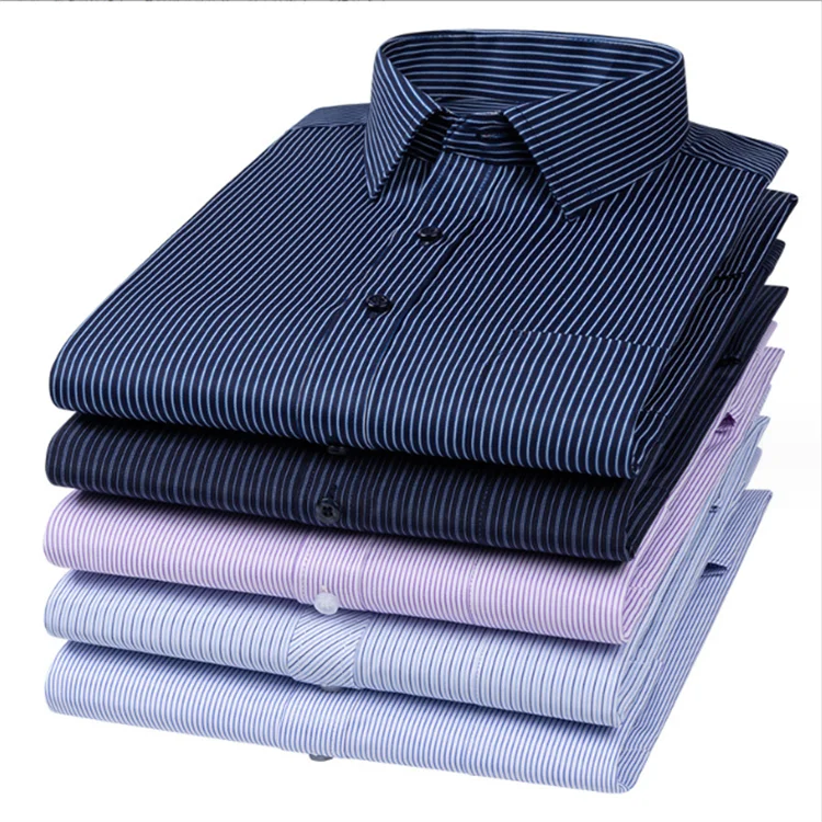 Wholesale Men's Casual 65% Cotton Shirt Pocket Match Leather Cotton Slim Long Sleeve Shirt Denim Shirt