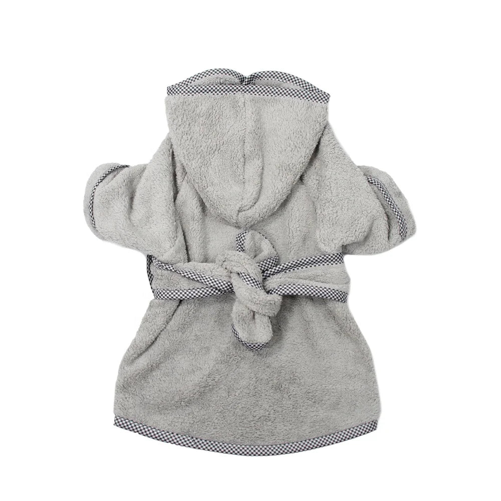 Wholesale Solid Winter/Spring/Summer Coral Velvet Absorbent Pet Dog Bathrobe Hoodie for Dogs-Cross-border Pet Supplies