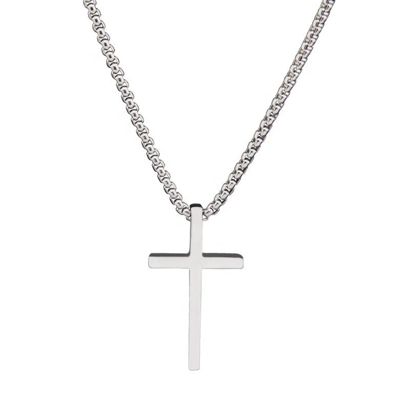 New Wholesale Unisex Stainless Steel Cross Pendant Trendy Religious Hip Hop Necklace for Men and Women for Engagement