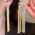 New Products Fashion Jewelry Silver Needle Metal Style Knotted Tassel Earrings Multi Layer Gold/silver love Chain Long Earrings