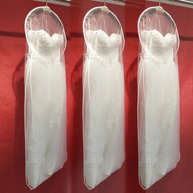 Bridal Gown Long Clothes Dust Cover Protector Garment Storage Case Dustproof Organza Transparent