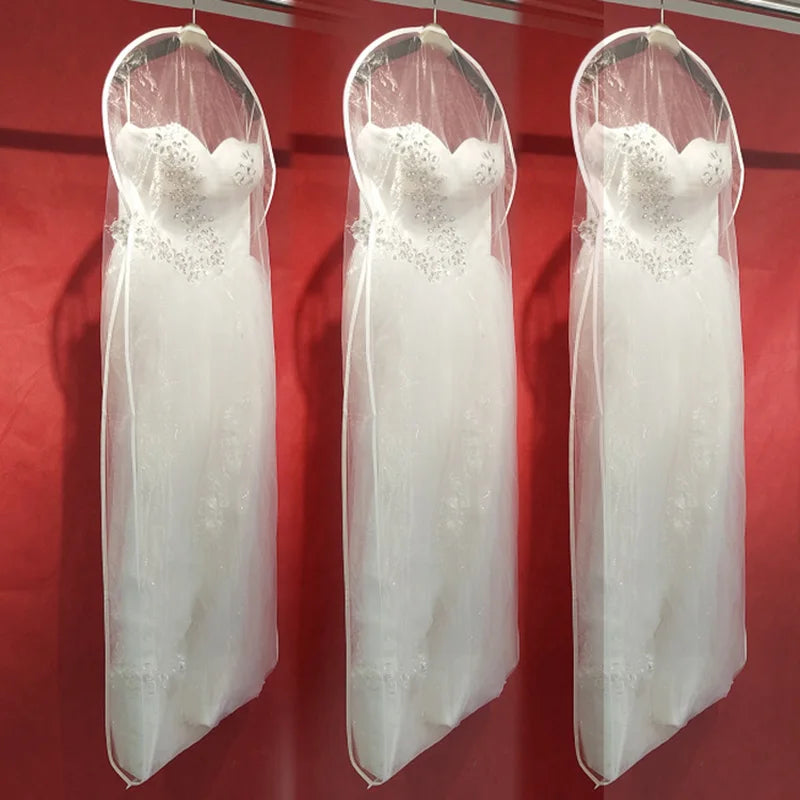 Bridal Gown Long Clothes Dust Cover Protector Garment Storage Case Dustproof Organza Transparent
