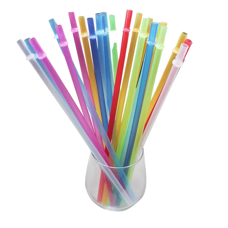 Pattern-Colored Reusable Plastic Disposable Straws for Home Bar Travel Camping Graduation Parties for Christmas