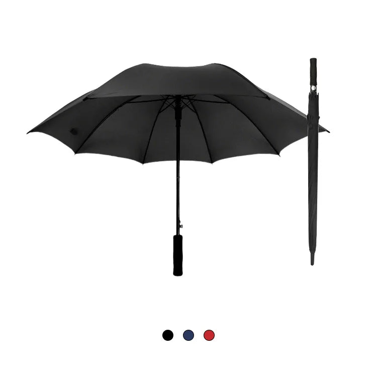 Premium Black Golf Umbrella Automatic Windproof Business Straight Golf Umbrella for Promotion