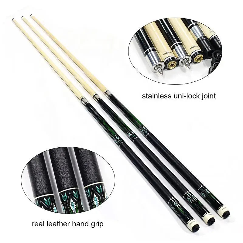 Premium Quality 1/2-pc Maple Wood 58 Inch 12.5mm Tip Uni-loc Joint Billiard Pool Cue Sticks for Sale