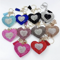 Bling Crystal Rhinestone Heart Keychain  Love Tassel Keychain Handbag Key Ring Heart Sparkling Charm Keychain