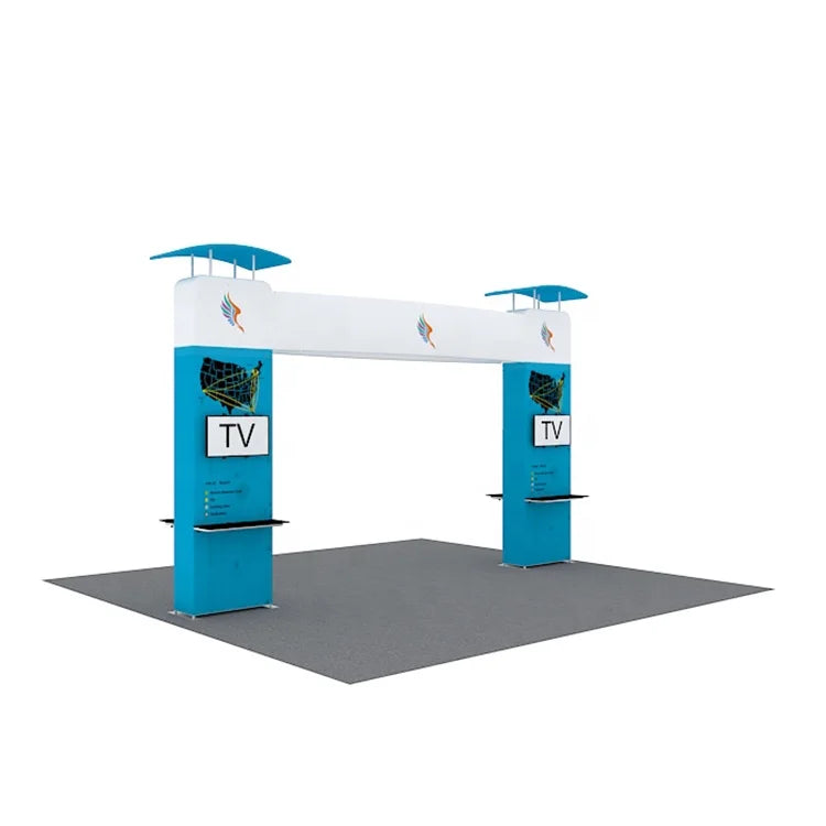 Custom new design tradeshow aluminum frame portable advertising tension fabric hot sales modular exhibition trade show booth