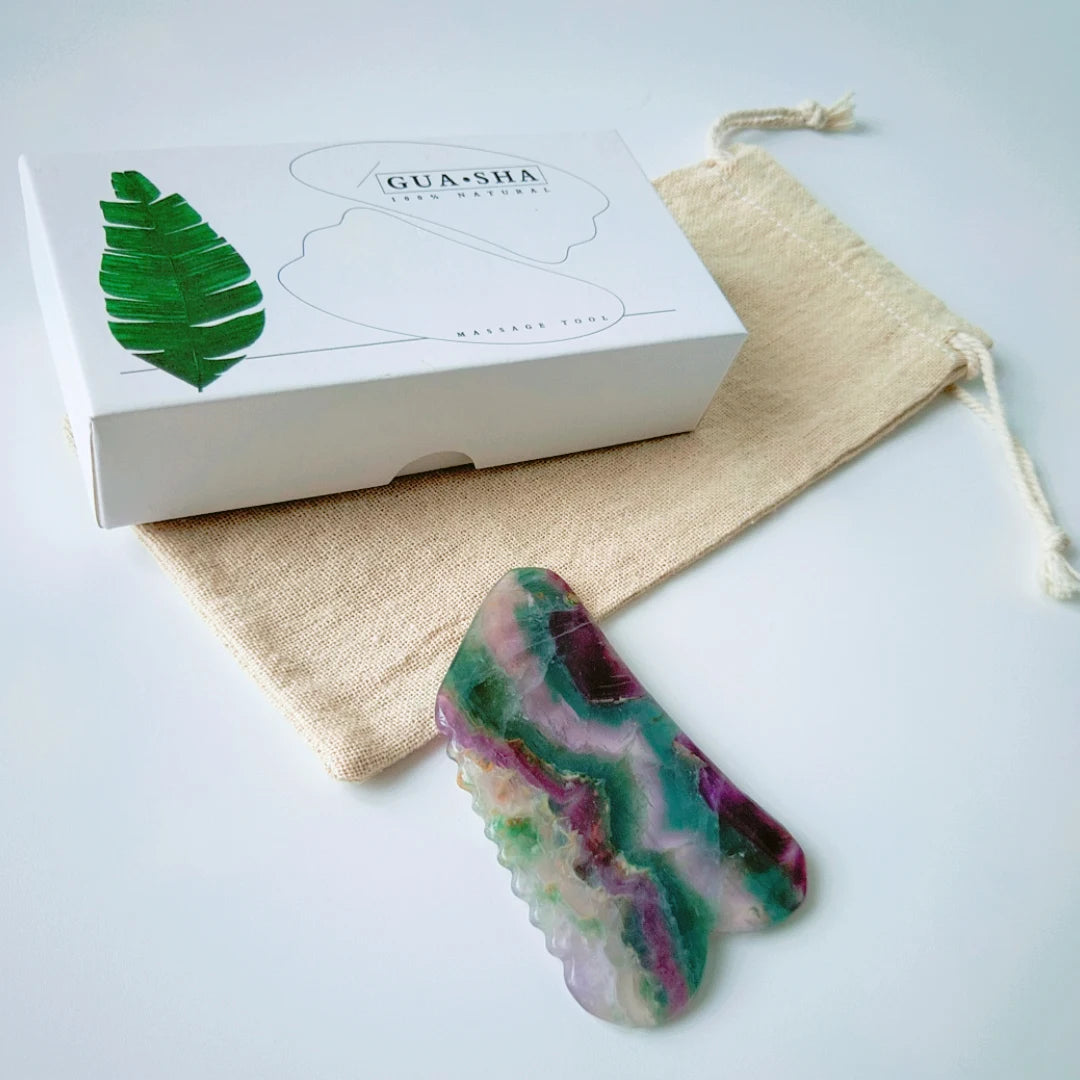 Huiying Best Supplier Fluorite Gua Sha Tool square jagged Shape for Anti Aging
