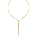 Minimalist Cz Diamond Jewelry Double Drop Charms 925 Sterling Silver Long Lariat Necklace